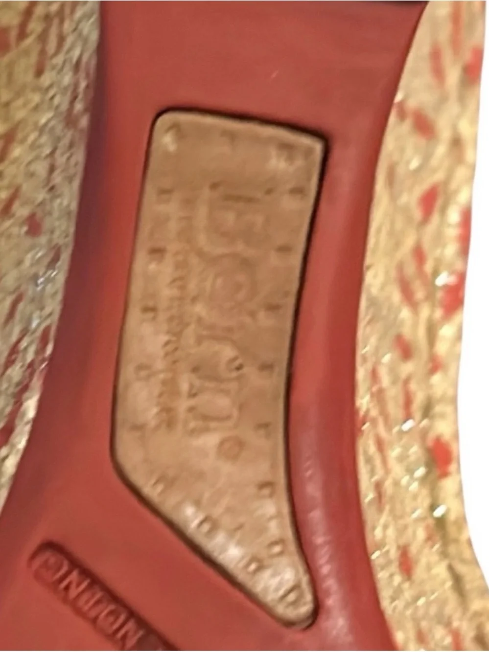 Born Wedge Drilles Sandals in Red Leather with Slight Shimmer